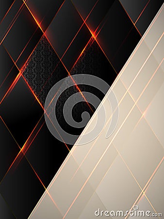 Black rhombuses with a luminescence and sparks Vector Illustration