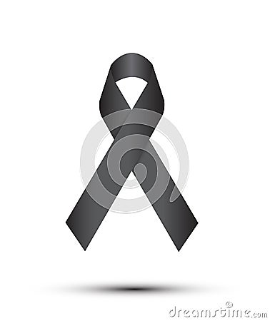 Black ribbon on white Stock Photo