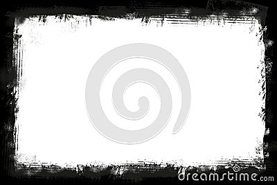 Black ripped border frame over white background horizontal image with copy space for writing - horizontal Stock Photo