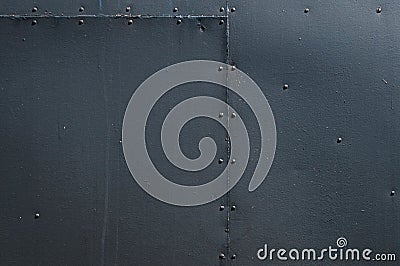 Black Riveted Sheet Metal Background Stock Photo