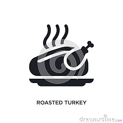 black roasted turkey isolated vector icon. simple element illustration from united states of america concept vector icons. roasted Vector Illustration