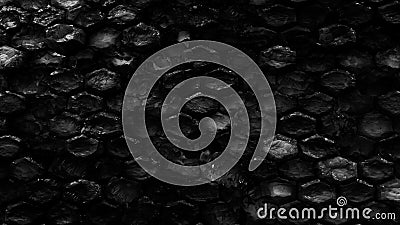 Black rock hexagonal texture. Abstract of stone layers. Nature background. 3D Rendering Stock Photo