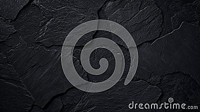 Black Rock Slate Texture Background Banner Stock Photo