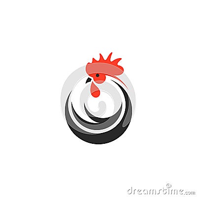 Black rooster. Logo Vector Illustration
