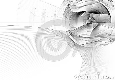 Black rotating abstract fractal Stock Photo