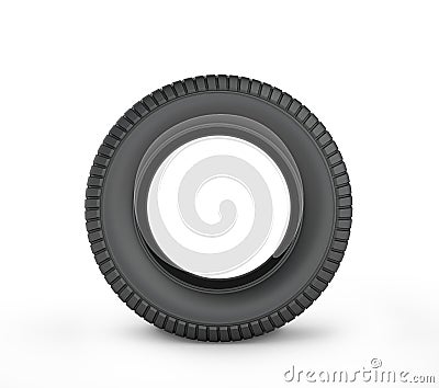 Black rubber car tire Stock Photo