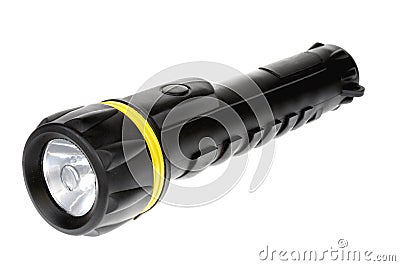 Black rubber coated torch Stock Photo
