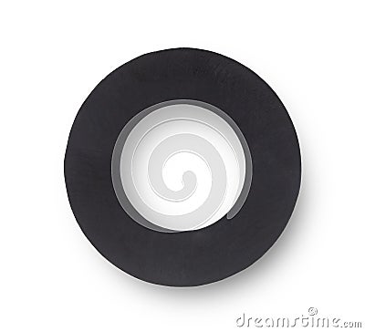 Black rubber sealing ring for plumbing Stock Photo