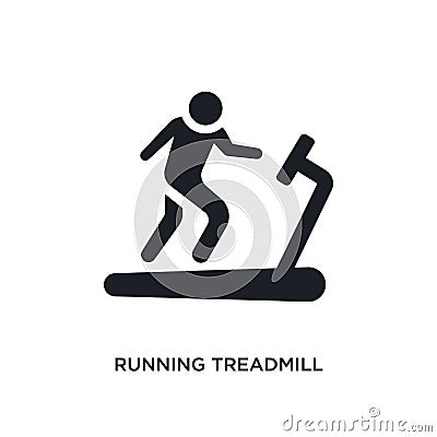 black running treadmill isolated vector icon. simple element illustration from gym and fitness concept vector icons. running Vector Illustration