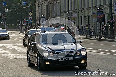 Black russian police car Editorial Stock Photo