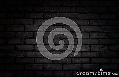 Black Rustic Texture black Old Brick Wall Surface. Uneven Painted Plaster Stock Photo