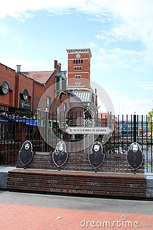 Black Sabbath bridge on Broad Street, Birmingham Editorial Stock Photo