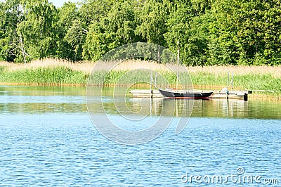 Black sailing ship Stock Photo