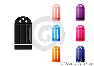 Black Salt icon isolated on white background. Cooking spices. Set icons colorful. Vector. Vector Illustration