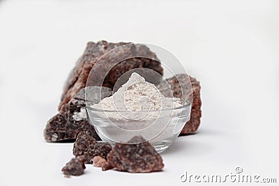 Black Salt - Indian spice powders Stock Photo