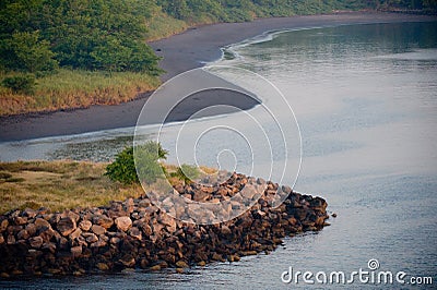 Black Sand Beach Stock Photo