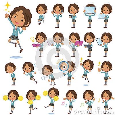 Black school girl 2 Vector Illustration