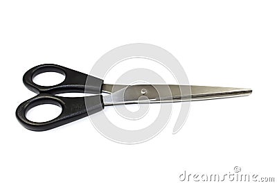 Black scissors isolated white background Stock Photo