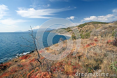 Black Sea coast in autumn Stock Photo