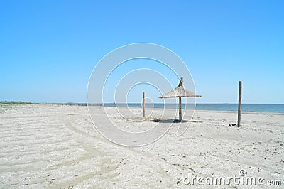 Black sea coast - the deserted beach of Sulina, Romania Stock Photo