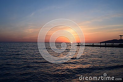 Sochi city, Russia. Sunset Editorial Stock Photo