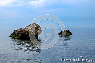 Black sea before the storm. Nature composition. Stock Photo