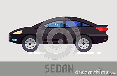 Sedan Car Vector Illustration