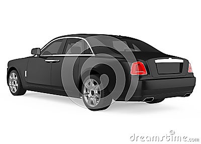 Black Sedan Car Isolated Stock Photo