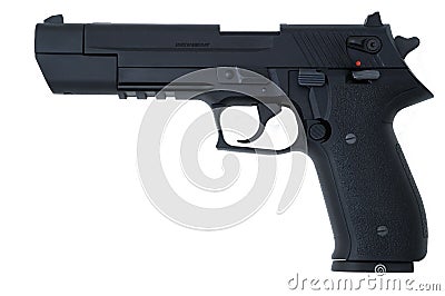 Black semi automatic handgun Stock Photo