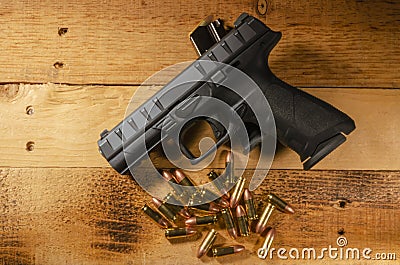 Midnight semiautomatic with reloads Stock Photo