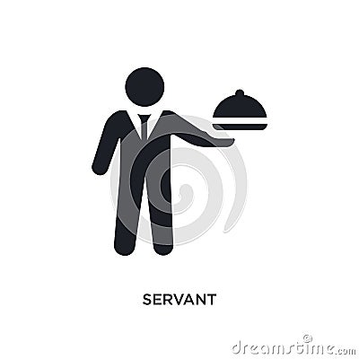 black servant isolated vector icon. simple element illustration from hotel and restaurant concept vector icons. servant editable Vector Illustration