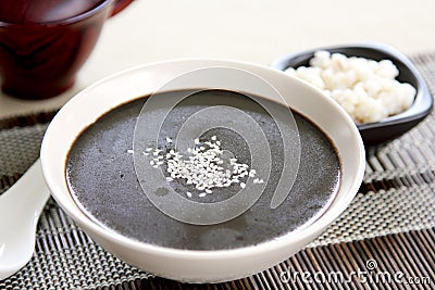 Black sesame with pearl-barley soup Stock Photo