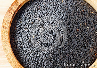 black sesame seeds Stock Photo