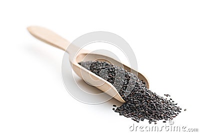 Black sesame seeds. Stock Photo