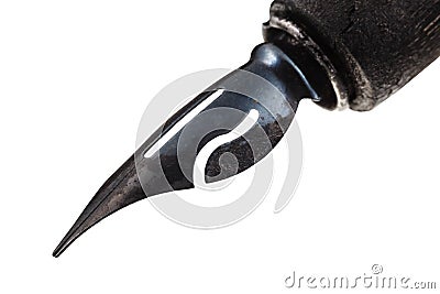 Black sharp nib of drawing pen close up Stock Photo