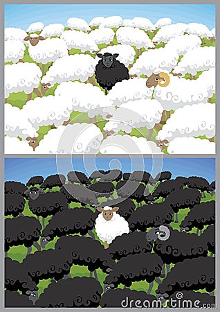 Black Sheep Vector Illustration