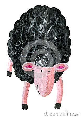 Black sheep Cartoon Illustration
