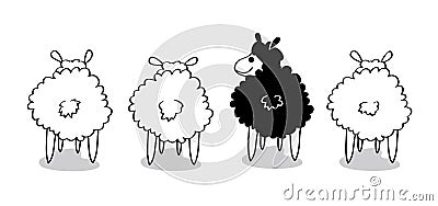 Black Sheep Vector Illustration
