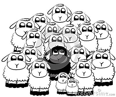Black sheep Vector Illustration
