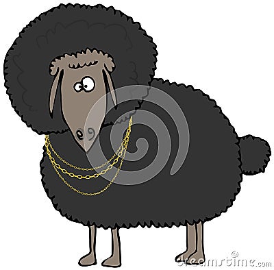 Black Sheep Cartoon Illustration