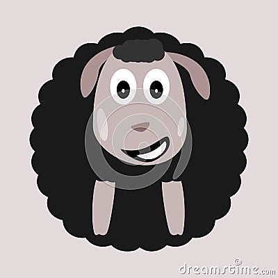 Black sheep character Vector Illustration