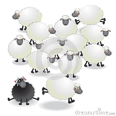 A black sheep Vector Illustration