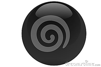 Black shiny ball isolated on white background. Stock Photo