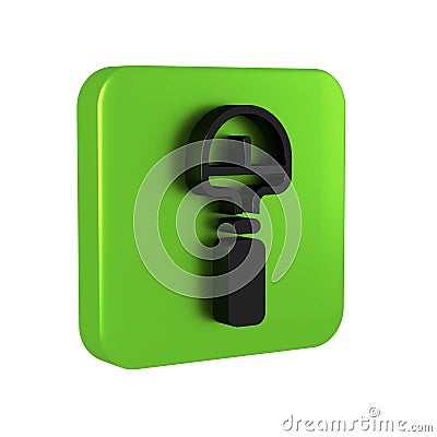 Black Shovel icon isolated on transparent background. Gardening tool. Tool for horticulture, agriculture, farming. Green Stock Photo