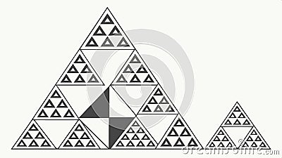 Black Sierpinski triangle, geometric fractal art design vector design Generative AI Vector Illustration