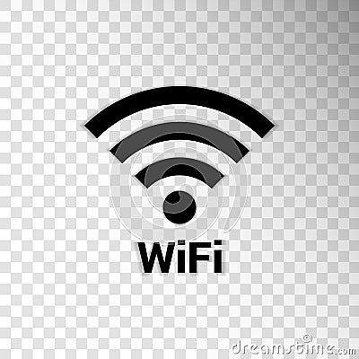 Black Sign Wifi isolated on transparent background. Wi-Fi icon Vector Illustration