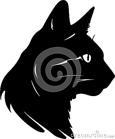 Aegean Cat Black Silhouette Generative Ai Vector Illustration