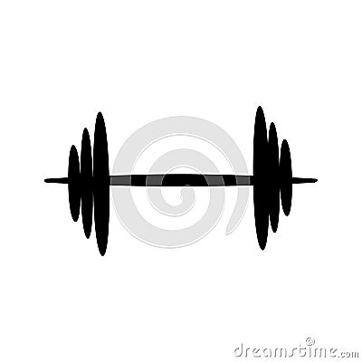 Black silhouette of a barbell Vector Illustration