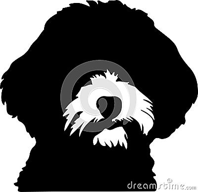 bichon frise Black Silhouette Generative Ai Vector Illustration