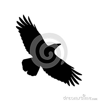 Black silhouette of a bird flying Vector Illustration